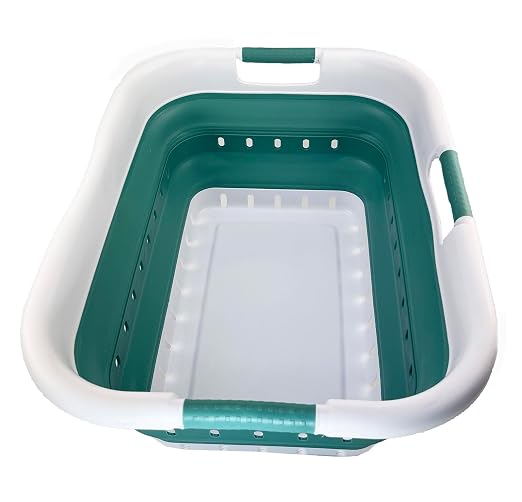 SAMMART 41L Collapsible 3 Handled Plastic Laundry Basket by SAMMART