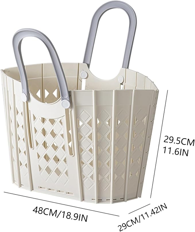 Laundry Basket Collapsible Plastic Portable Hamper, Waterproof Storage - Image 6