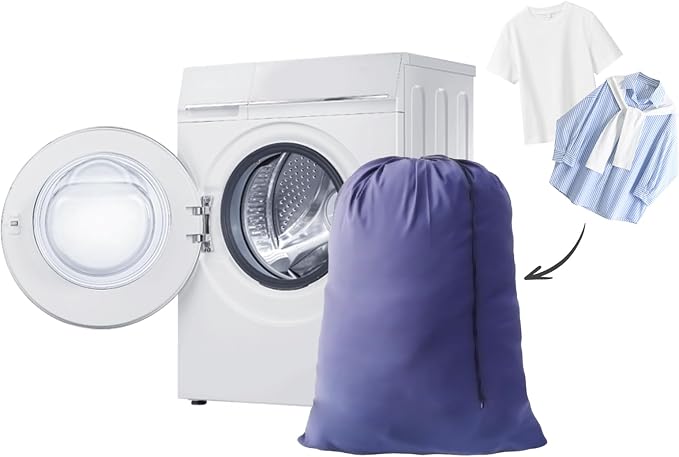 Extra Large Laundry Bag Blue 30"x40" Dirty Clothes Organizer - Image 4