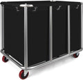Commercial Laundry Cart with Wheels, 470L Industrial Rolling Laundry Basket by PNNMLLN