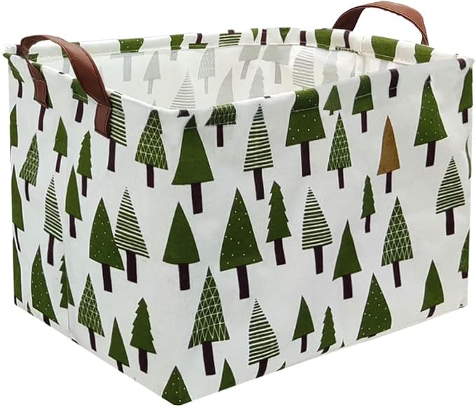 Tree basket, Laundry Basket Green Hamper Fabric Laundry Hamper, by FXOCSHE