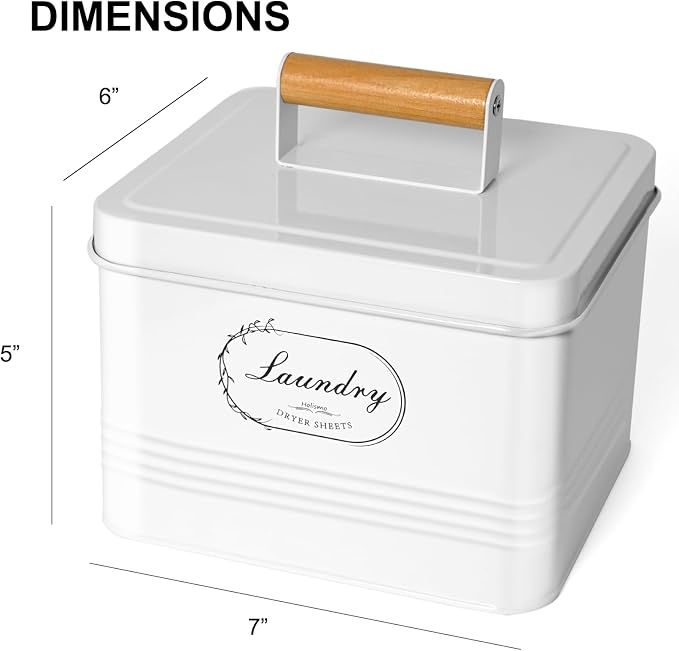 Dryer Sheet Container with Lid for Laundry Room Organization and Storage - Image 2