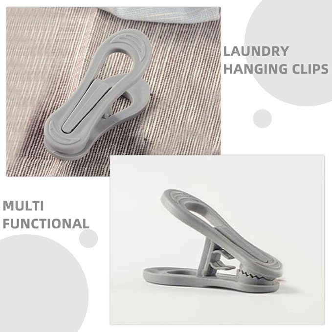 Large Capacity Hanger Clips 30 Pack Plastic Clothesline Clips - Image 8