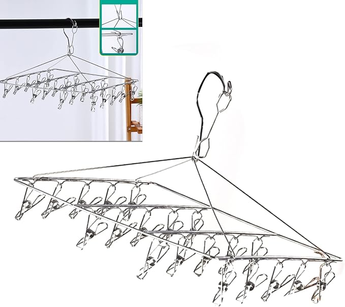 Clothes Drying Racks Clip Hangers, Clothes Drying Hanger Stainless Steel Multi - Image 3