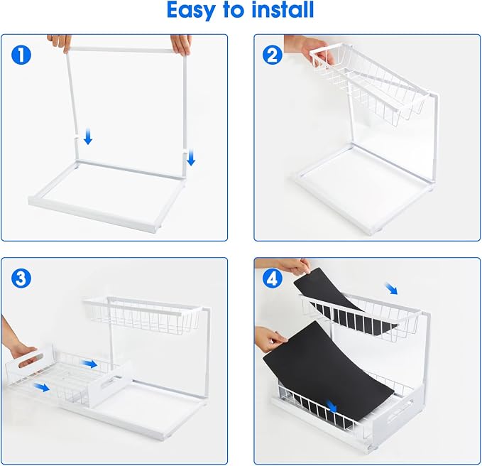 2 Pack Under Sink Organizer, 2 Tier Pull-Out Cabinet Storage Shelf, - Image 6