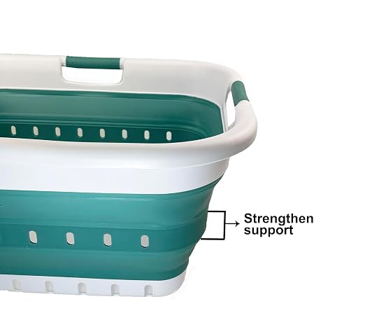 SAMMART 41L Collapsible 3 Handled Plastic Laundry Basket - Image 4