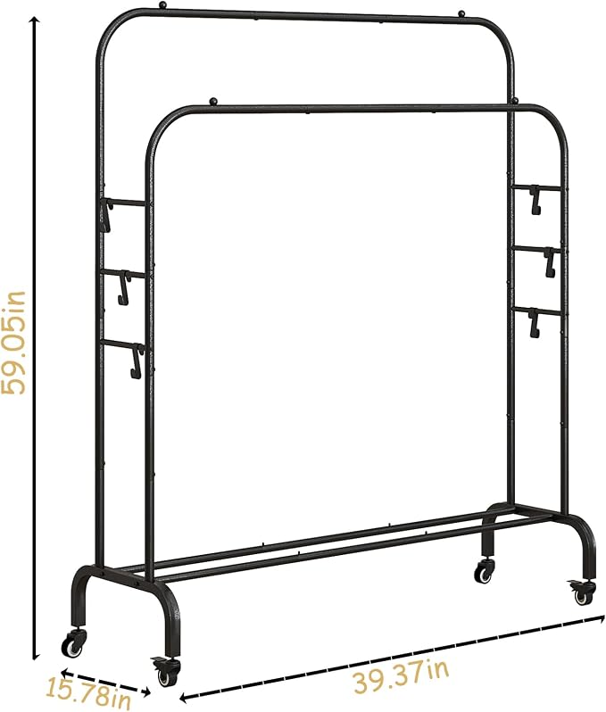 SUOERNUO Garment Rack with Wheels Clothing Rack - Image 5