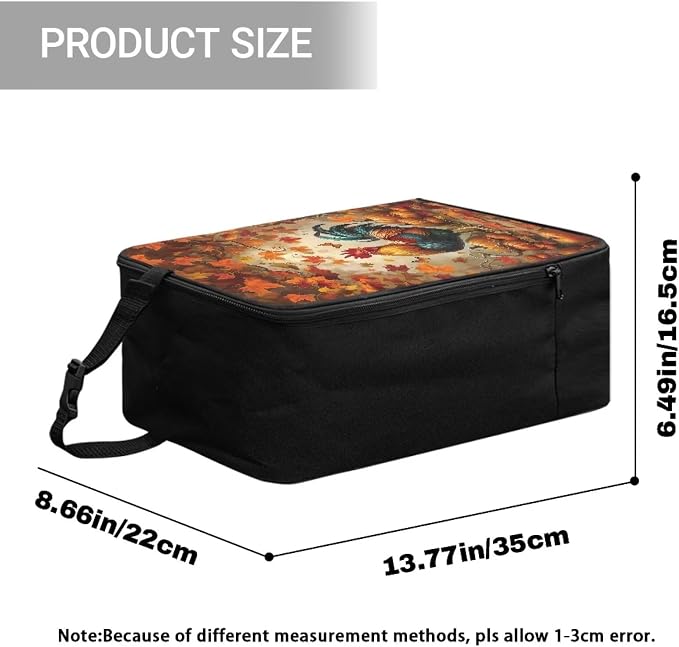 Rooster Maple Leaves Iron Organizer Bag Printed Polyester Travel Steam Irons - Image 7