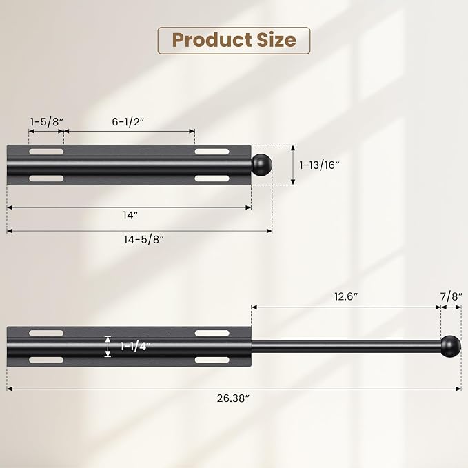14" Valet Rod for Closet Pull Out, Retractable Slide Out Valet Rod Closet - Image 3