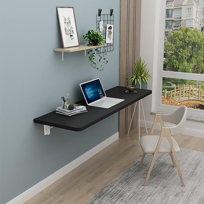 Wall Mounted Folding Table White Floating Desk Fold Down Table - Image 2