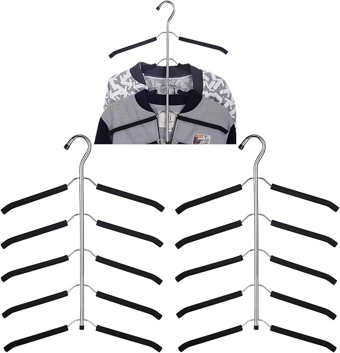 3 Pack 5 in 1 Hangers Blouse Tree Hangers Non Slip Space Saving Clothes Hanger by XXFBJNMD