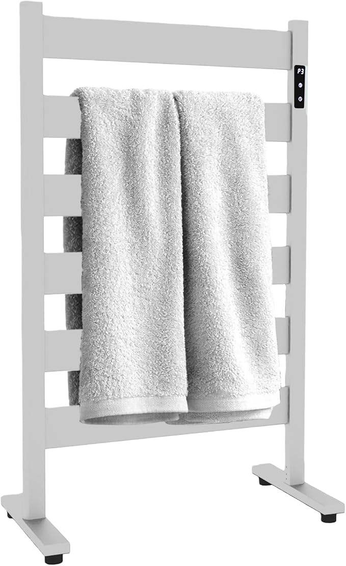 Heated Towel Rack – Rapid PTC Heating, LED Timer Control, Automatic Shut-Off by Sawlece
