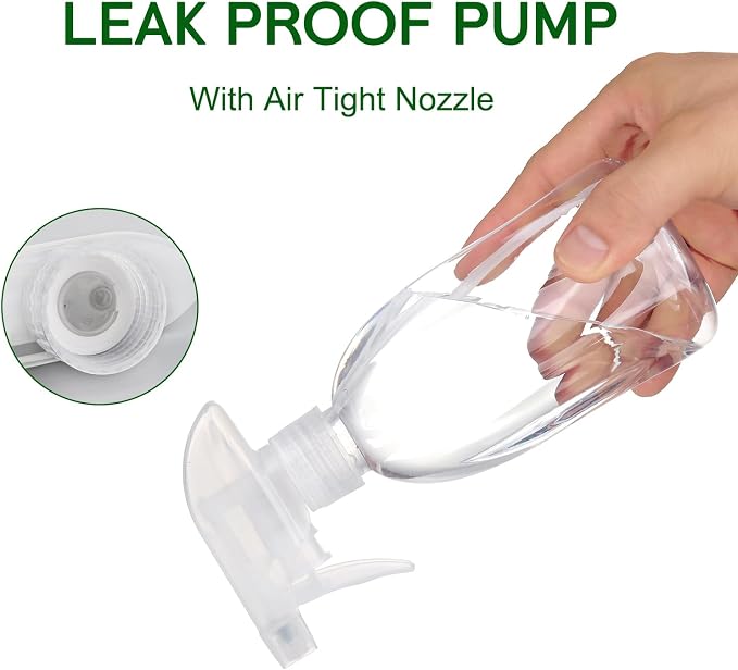 Bynccea Empty Clear Plastic Spray Bottles 13.5oz/400ml Adjustable Nozzle - Image 3