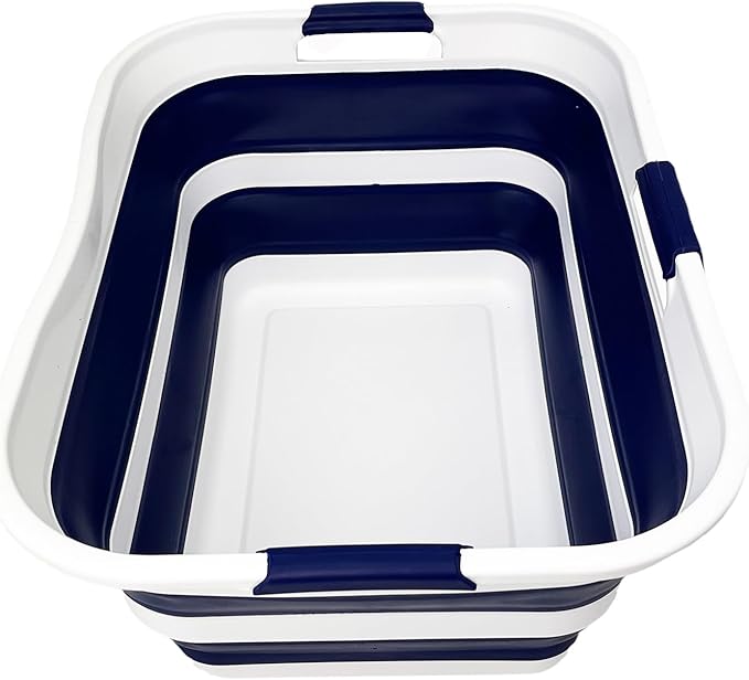 SAMMART 42 Collapsible Plastic Laundry Basket, Foldable Pop Up Storage by SAMMART