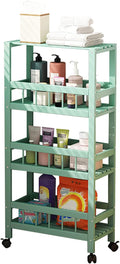 Slim Bamboo Storage Cart Removable Organizer Trolley Slide Out Rolling Pantry by Unknown
