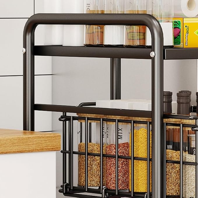 Kitchen Organizer 4-Tier Slim Rolling Cart - Image 4