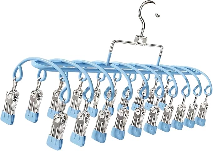 Stainless Steel Sock Clothes Drying Rack 20 Clip Rustproof Laundry Organizers - Image 8