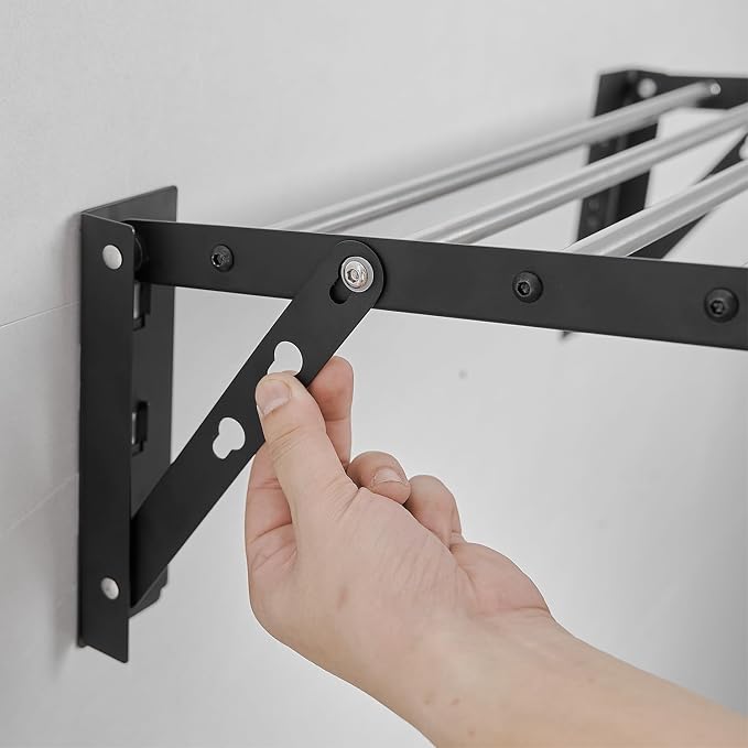 NEWRAIN Clothes Drying Rack, Wall Mounted Laundry Drying Rack Clothing - Image 6