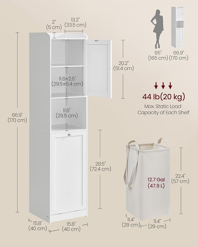 VASAGLE Tall Storage Cabinet, Storage Unit - Image 6