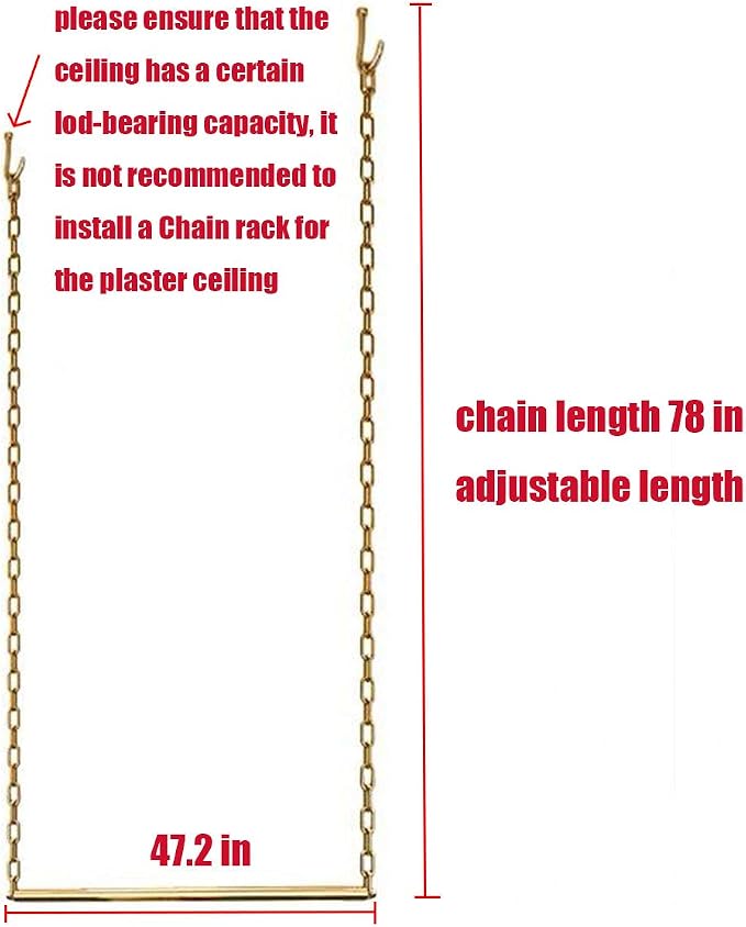 2 Pcs Creative Adjustable Height Clothing Storage Chain Garment Rack, Wedding - Image 2