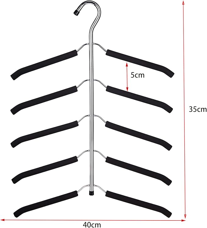 3 Pack 5 in 1 Hangers Blouse Tree Hangers Non Slip Space Saving Clothes Hanger - Image 2