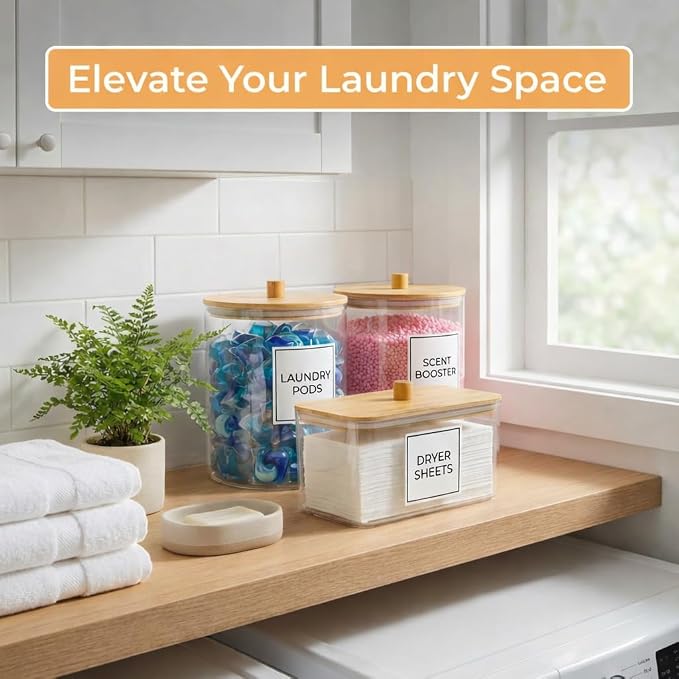 Laundry Pods Containers for Organizing Dryer Sheet Holder & Laundry Jars - Image 9