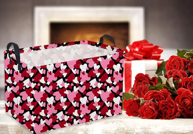 Sanjiaofeng Rectangular Valentine's Day Basket Love Storage Bins, Girls Storage - Image 7
