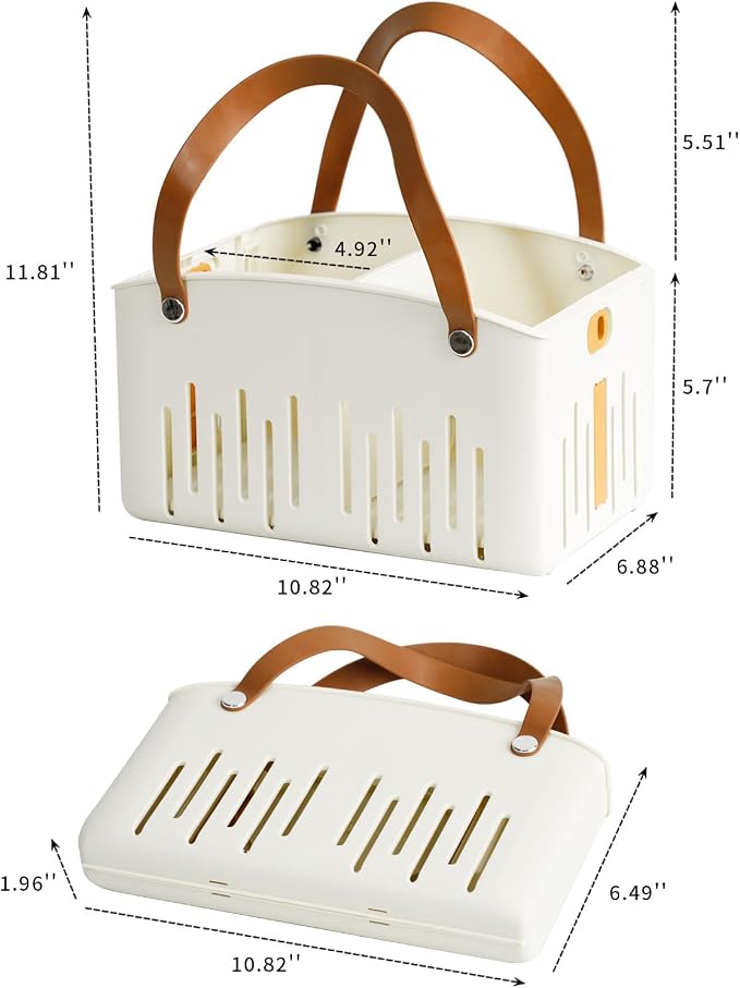 Portable Shower Caddy Basket for Bathroom, Plastic Foldable Storage Organizer - Image 2