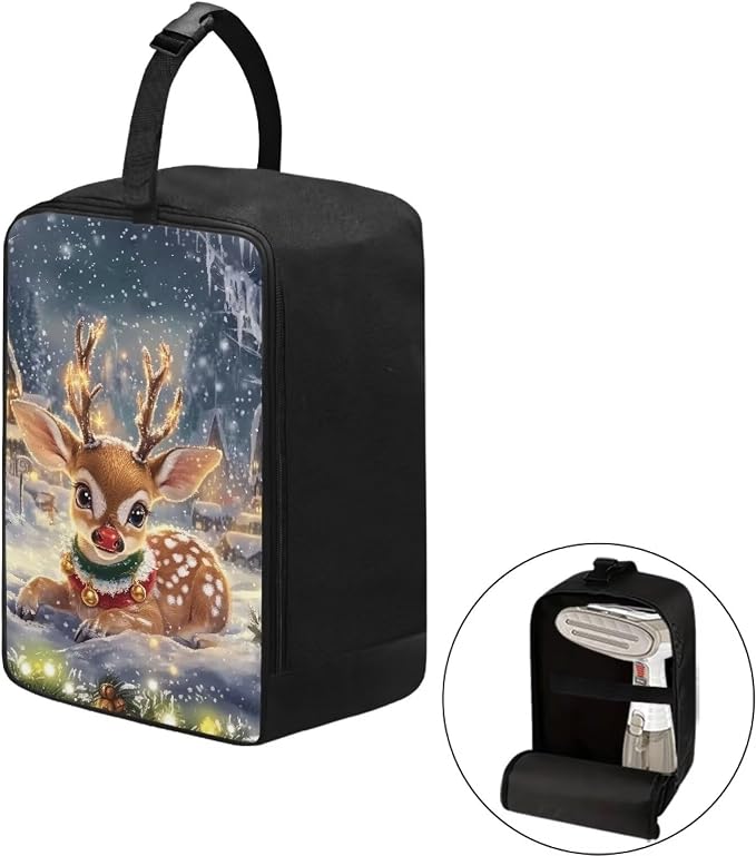 Travel Iron Storage Bag for Handheld Garment Steamer Christmas Reindeer - Image 2