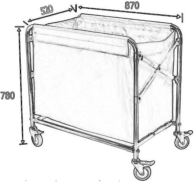 Folding Hotel Laundry Cart - Image 3