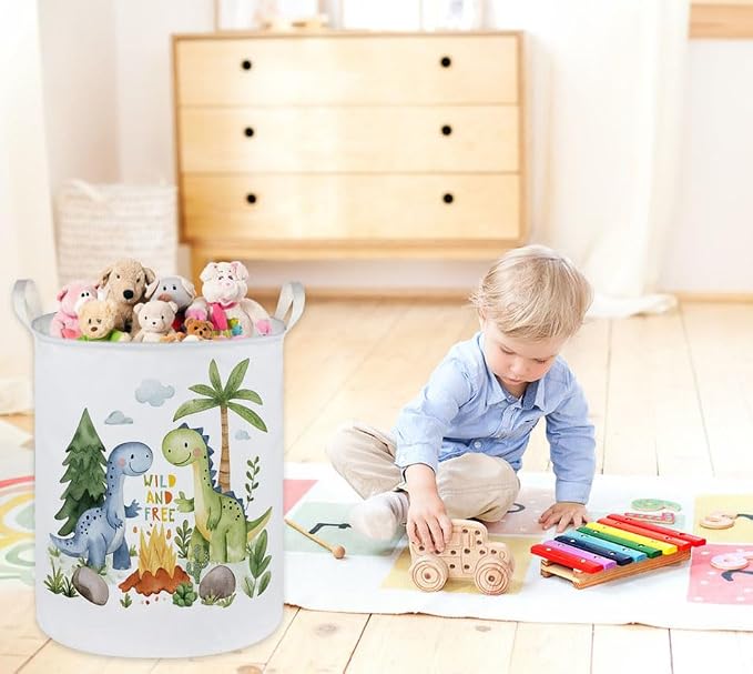 Kids Laundry Hamper, Dinosaur Laundry Basket Collapsible Boys Storage Baskets - Image 5