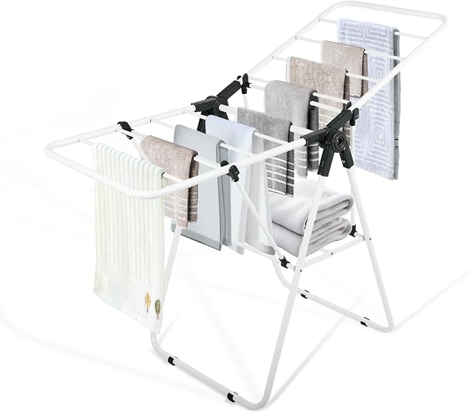 Clothes Drying Rack, Metal Foldable Laundry Drying Rack, by KeingGcopr