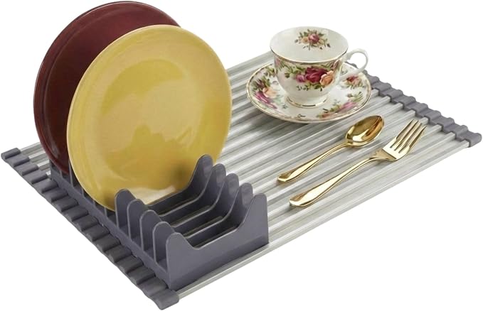 Aluminum Roll Up Dish Drying Rack Over Sink by Unknown