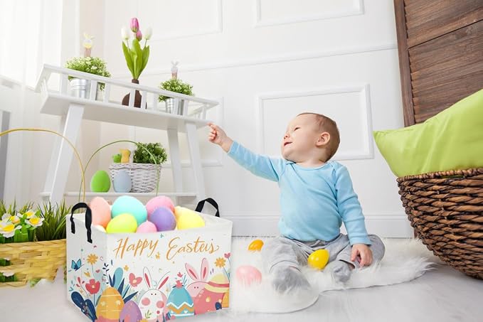 Rectangular Easter Baskets, Kids Easter Storage Bins Organizer.Cute Storage - Image 6