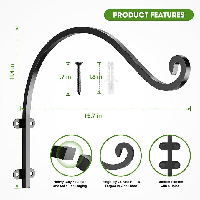 6 Pack Heavy Duty Plant Hanger Hook - Image 2