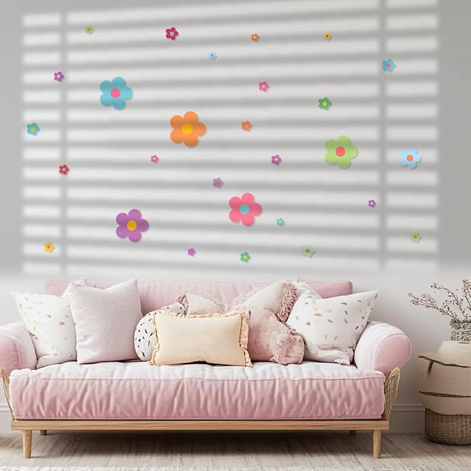 Pack 32 Sheets Colorful Flower Wall Sticker - Image 7