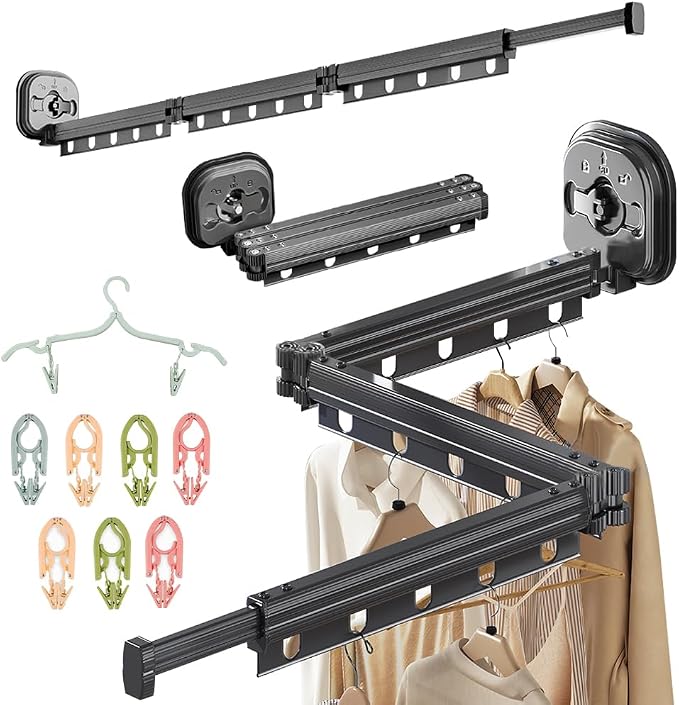 Foldable Wall Mounted Laundry Clothes Drying Rack, Space Saving Laundry Drying by Unknown