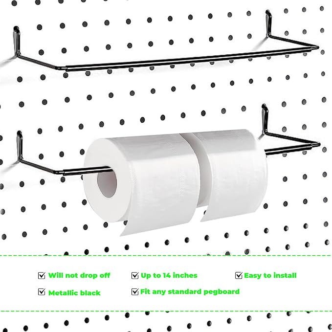 AccEncyc 2 Pack Pegboard Towel Holder Pegboard Hooks - Image 3