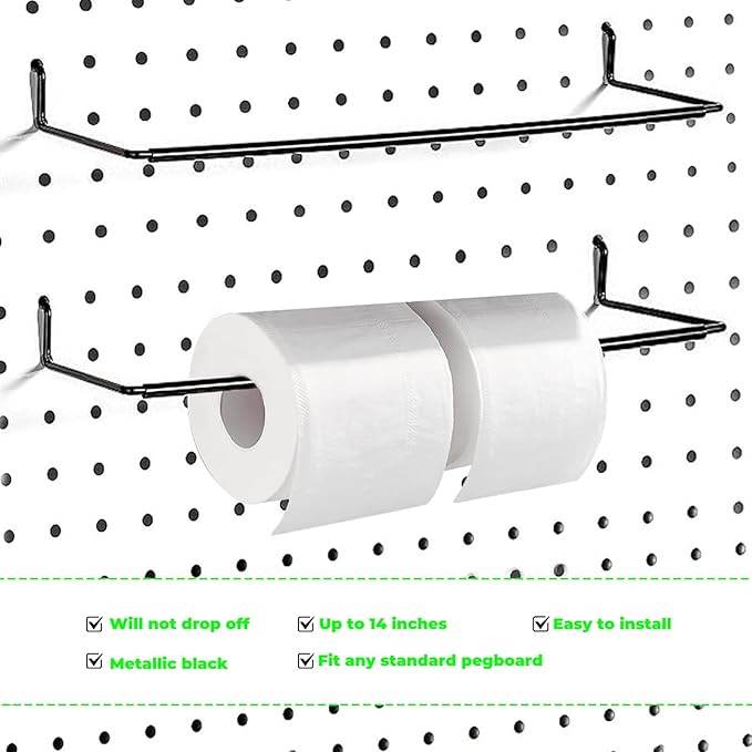 AccEncyc 4 Pack Pegboard Towel Holder Pegboard Hooks - Image 3