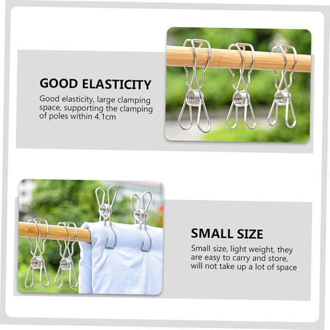 10pcs Laundry Accessories Heavy Duty Windproof Clothesline Clamps Sealing Clips - Image 4