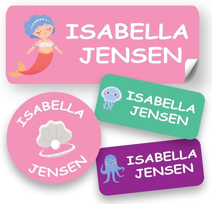 120-ct Personalized Waterproof Name Labels – 3-Line Custom Stick-On Tags by GILBIN