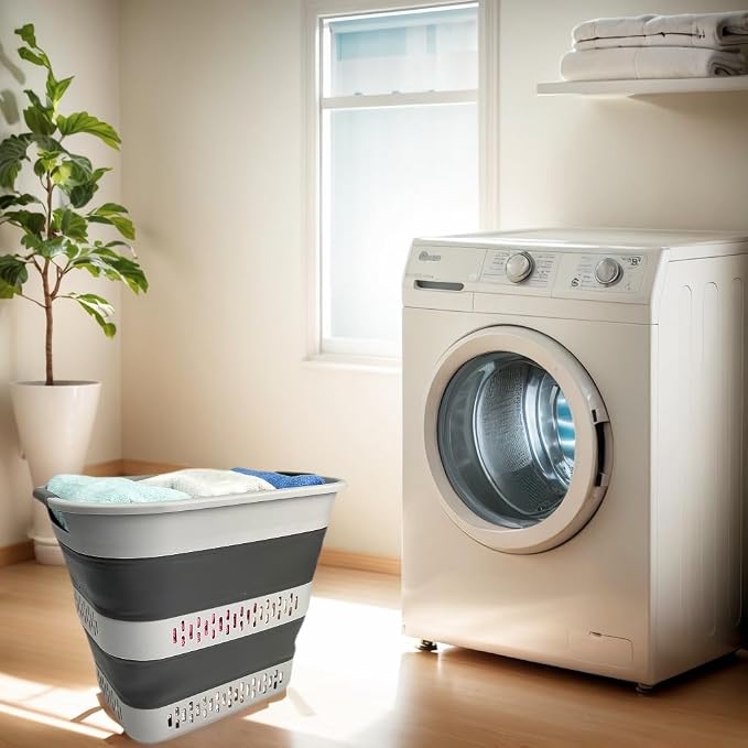 SAMMART 40L Collapsible Plastic Laundry Basket - Image 4