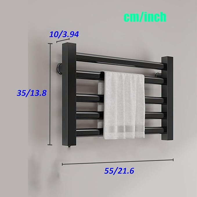 Wall Mounted Small Heated Towel Rack 5 Bar Energy-Saving Drying Rack Aluminum - Image 7