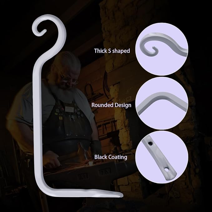 2 Pack 10 Inch Premium Metal Plant Hangers – Sturdy Wall Hooks - Image 3