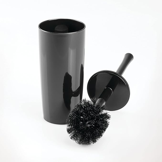 mDesign Slim Plastic Toilet Bowl Brush and Holder Set, Modern Compact Storage - Image 6