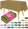 Disposable Plastic Tablecloth Gold 54x108 Inch, Dining Protection by Hereisa