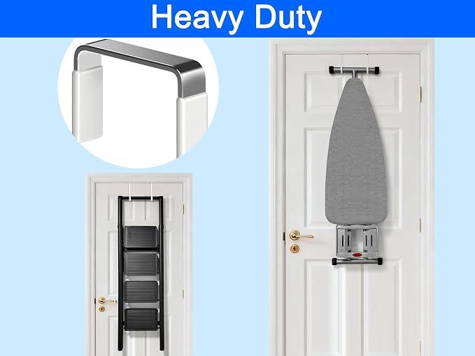 Over The Door Metal Hooks with Plastic Coating 5.5" Fit 0.5" to 1 3/8" Door 10 - Image 4