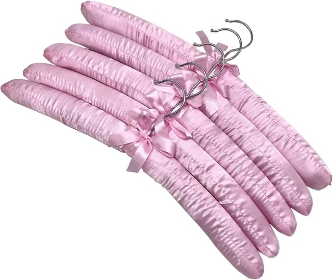 Hanger 5PCS Coat Satin Padded Clothes Silk Wrapped Display Sponge Hangers by Unknown