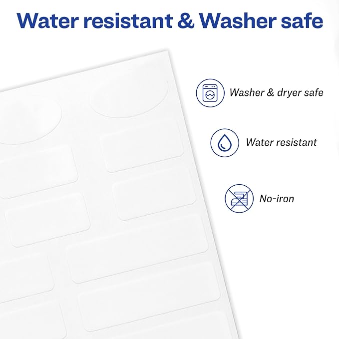 Avery No-Iron Fabric Labels, Washer and Dryer-Safe, Non-Printable, 45 Labels - Image 3