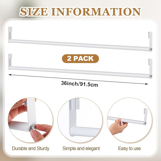2 Pack Wire Shelving Garment Hanger Bar Wire Shelving Accessories Industrial - Image 2